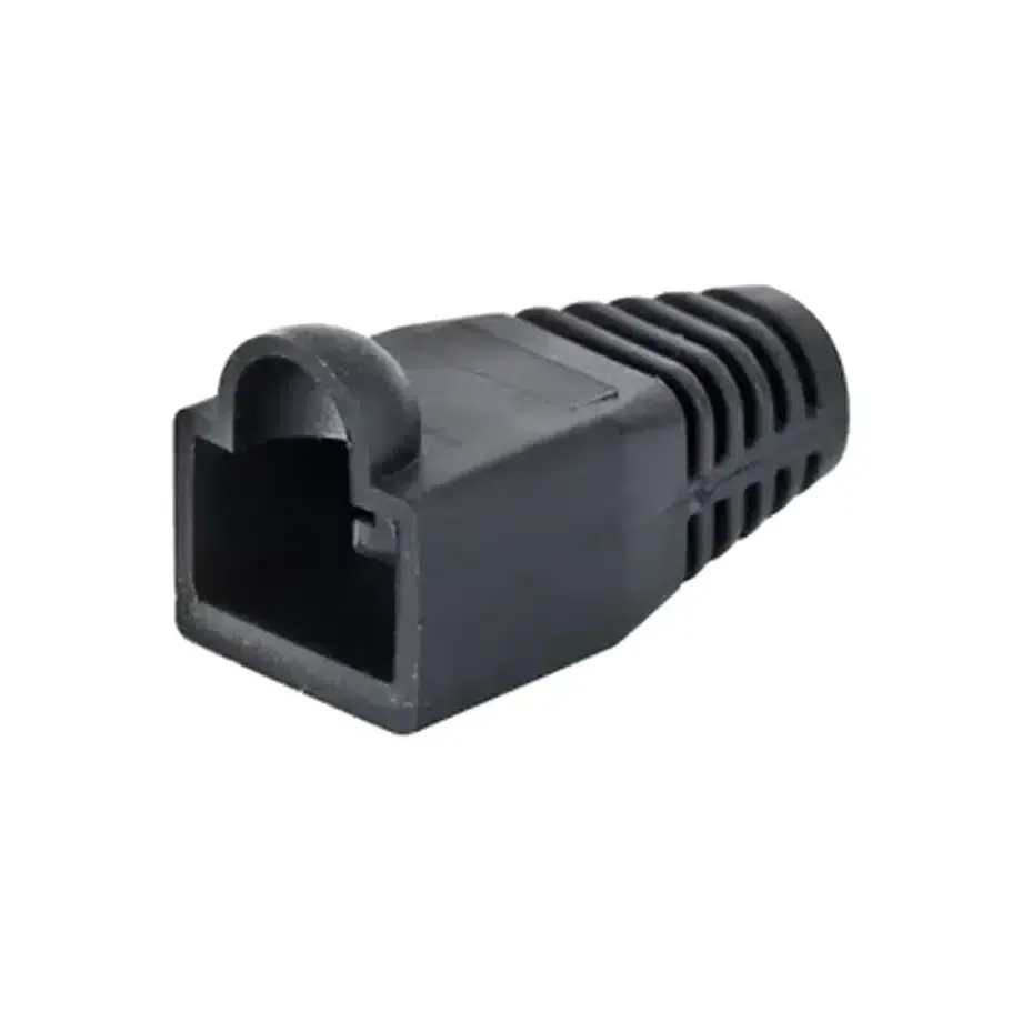 Modular Plug Boot, for category 5E and 6/6A EMT plugs, 6.5 mm max cable OD, 100 per box, black