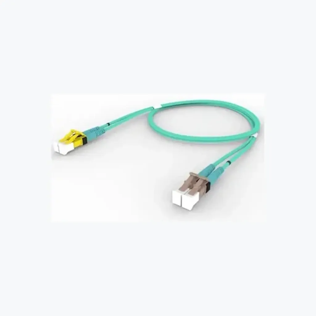 OM4 LC/UPC Keyed Yellow to LC/UPC Fiber Patch Cord, 1.6 mm Duplex, Plenum