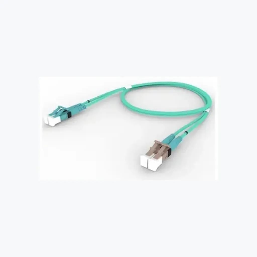 OM4 LC/UPC Keyed Aqua to LC/UPC Fiber Patch Cord, 1.6 mm Duplex, Plenum