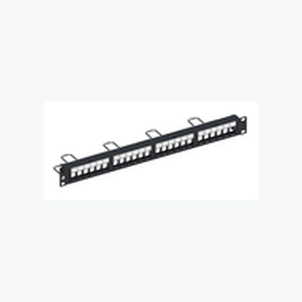 Cat 5E/6/6A UTP 24-port Unloaded Modular Straight Jack Panel, 1U