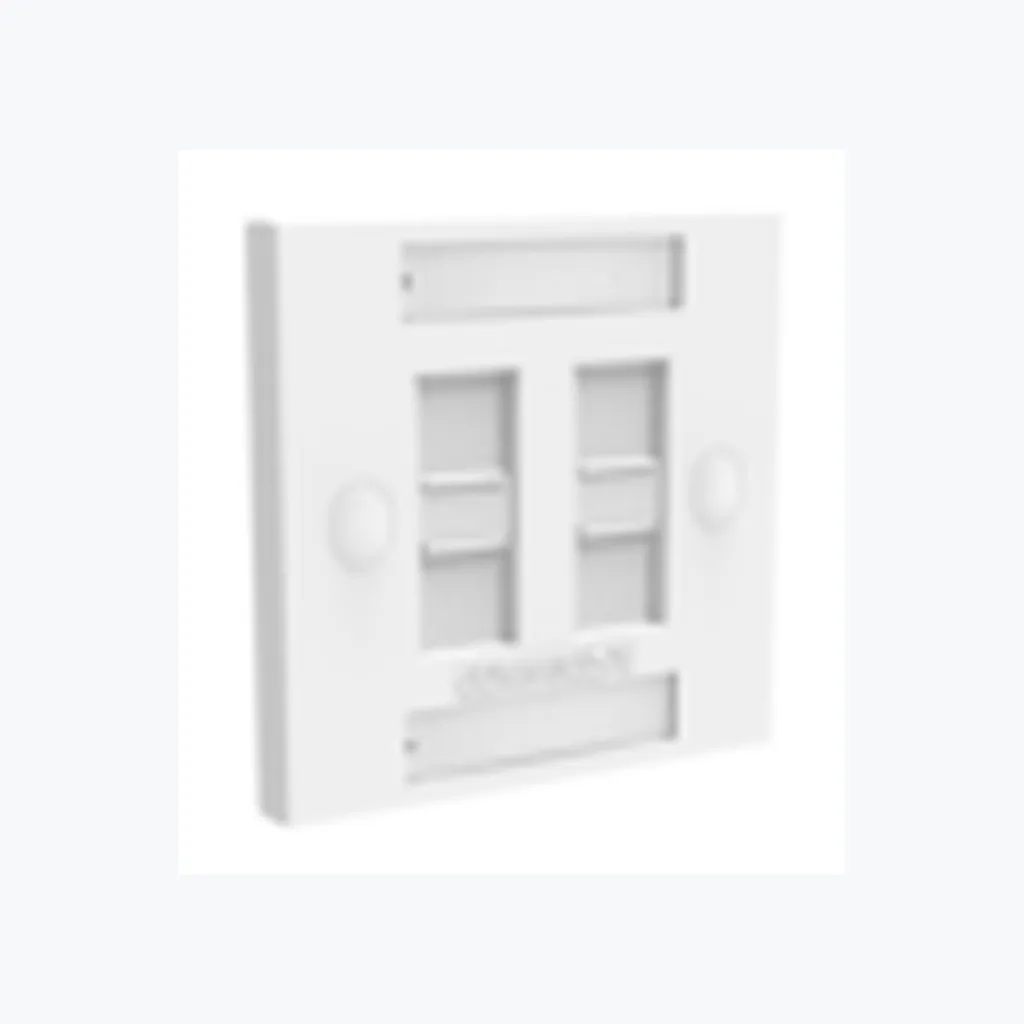 FPS-BS-4P-W, 4-Port Shuttered Faceplate, White