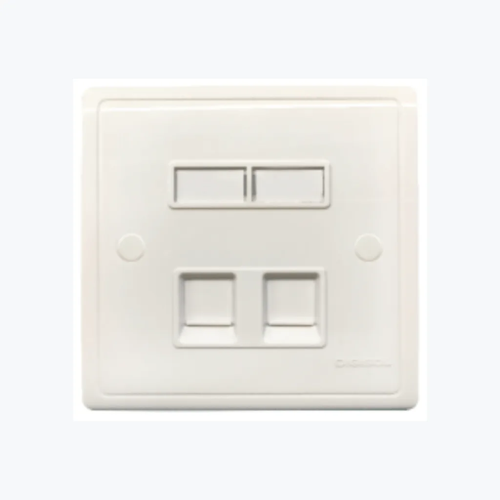 Quad Port Faceplate, Shuttered