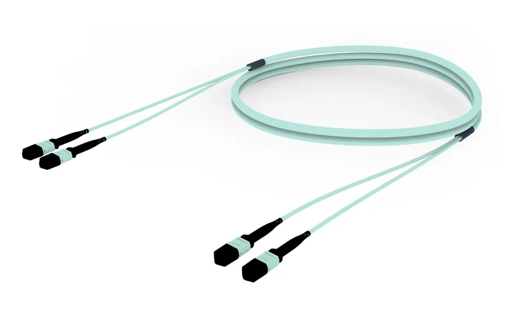 OM4 24F MPO-MPO Trunk, Aqua · 34 m