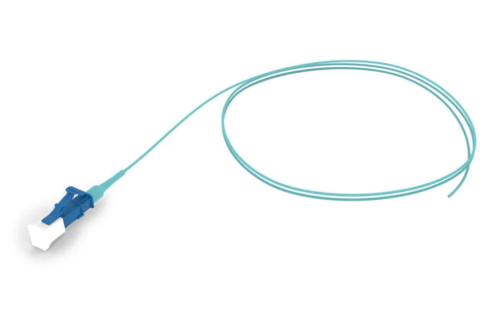 OM4 LC/UPC Keyed Blue to Unconnectorized, Fiber Pigtail Simplex, 0.9 mm SBJ
