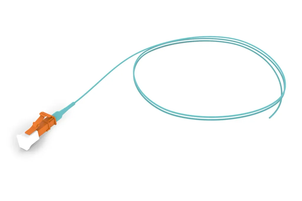 OM4 LC/UPC Keyed Orange to Unconnectorized, Fiber Pigtail Simplex, 0.9 mm SBJ