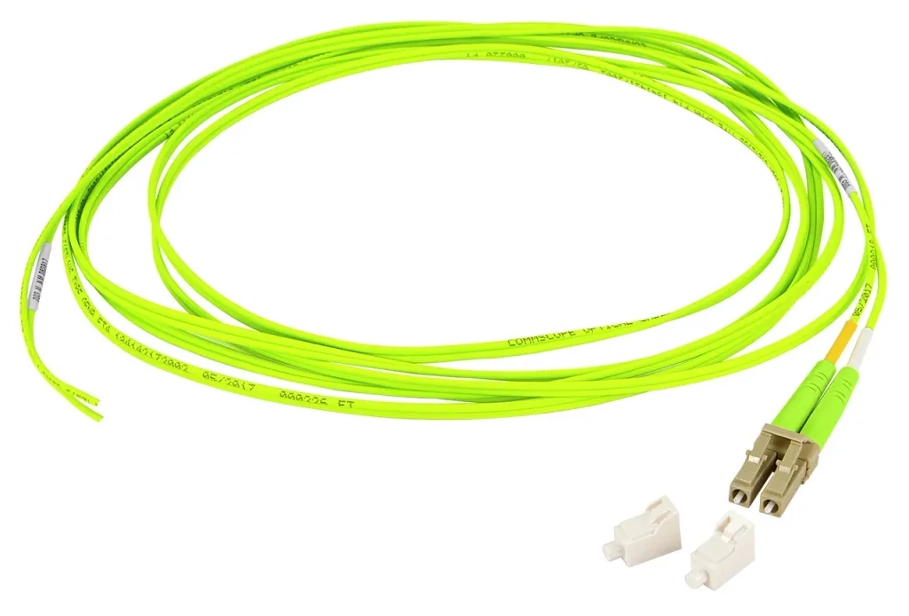 Ultra Low Loss (ULL) OM5 LC/UPC to Unconnectorized, 1.6 mm Duplex Fiber Pigtail, Plenum