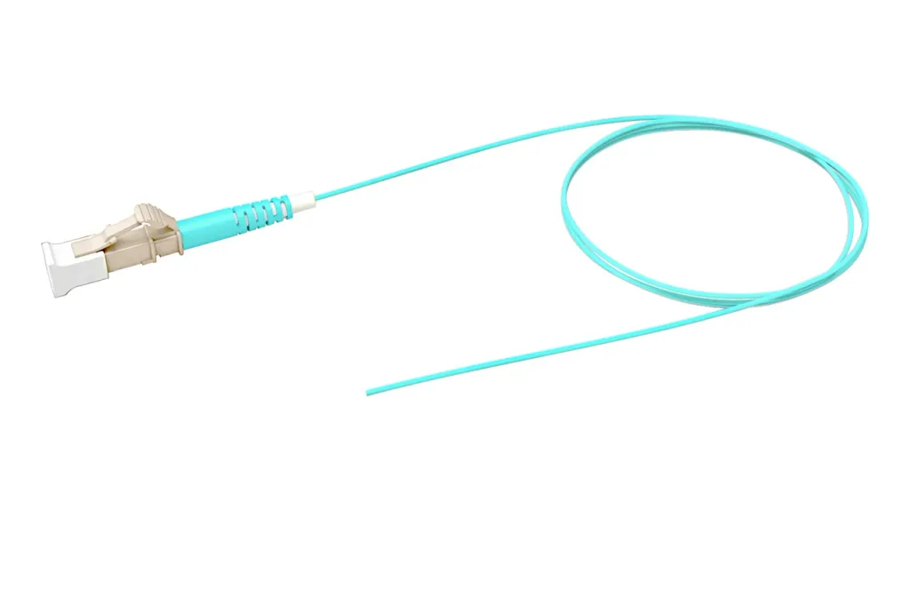 Ultra Low Loss (ULL) OM4 LC/UPC to Unconnectorized, 1.6 mm Simplex Fiber Pigtail, Plenum