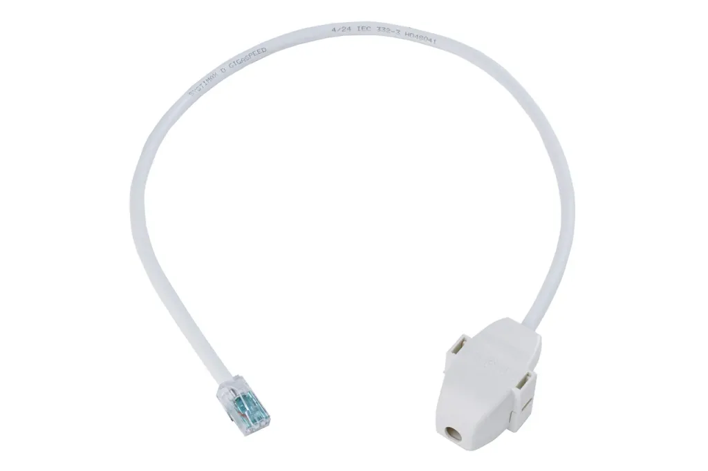 Cat 6 U/UTP LSZH Cord, RJ45 to Ceiling Connector, 1.5 ft, White