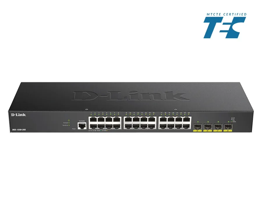DGS-1250-28X 28-Port Smart Managed Switch with 10 Gigabit Uplinks