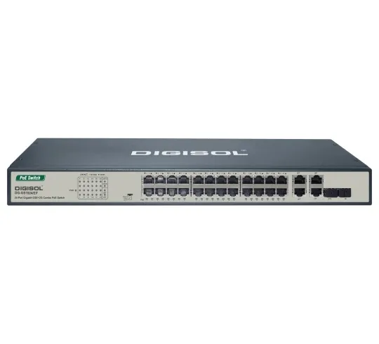 24-Port PoE Gigabit Unmanaged Switch with 2 SFP Uplinks