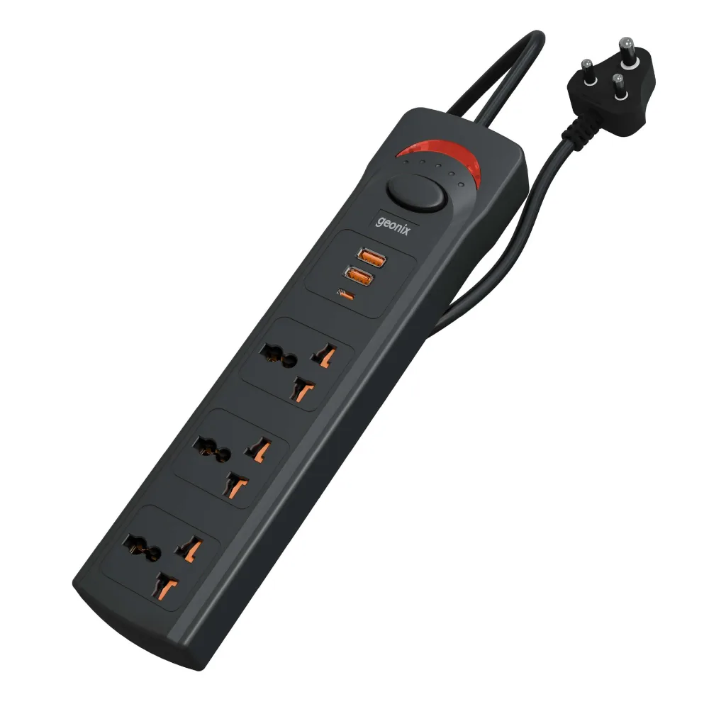 PowerSpan U3 with 3 Universal Socket + USB-C Black
