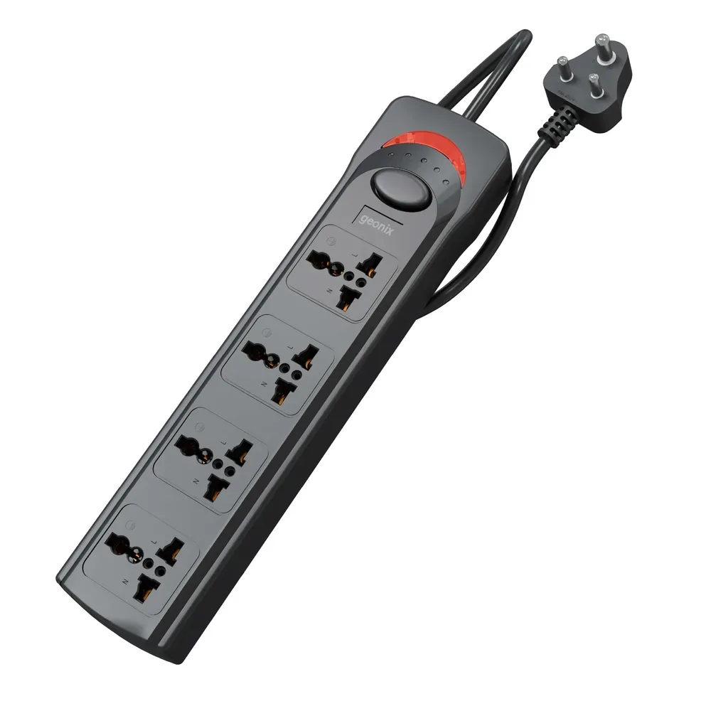 PowerSpan S4 Extension Board with 4 Universal Sockets Black