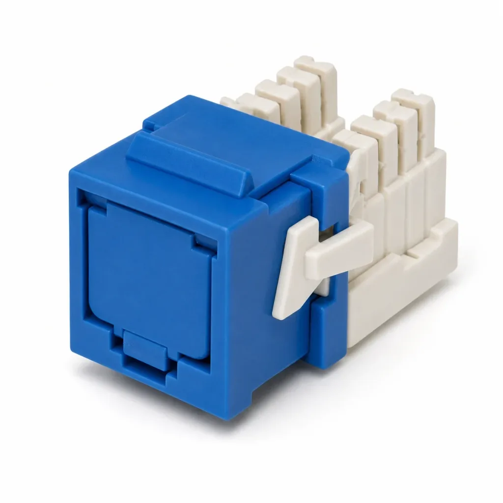 EHR-Series Modular Jack, RJ45, Cat5e Unshielded, with Shutter, Blue