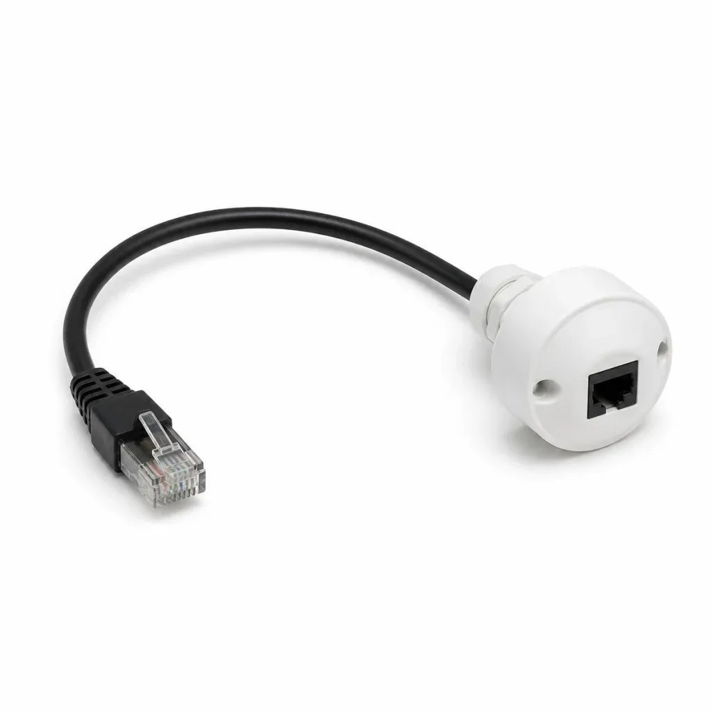 Cat 6 U/UTP LSZH Cord, RJ45 to Ceiling Connector, 1.5 ft, Black