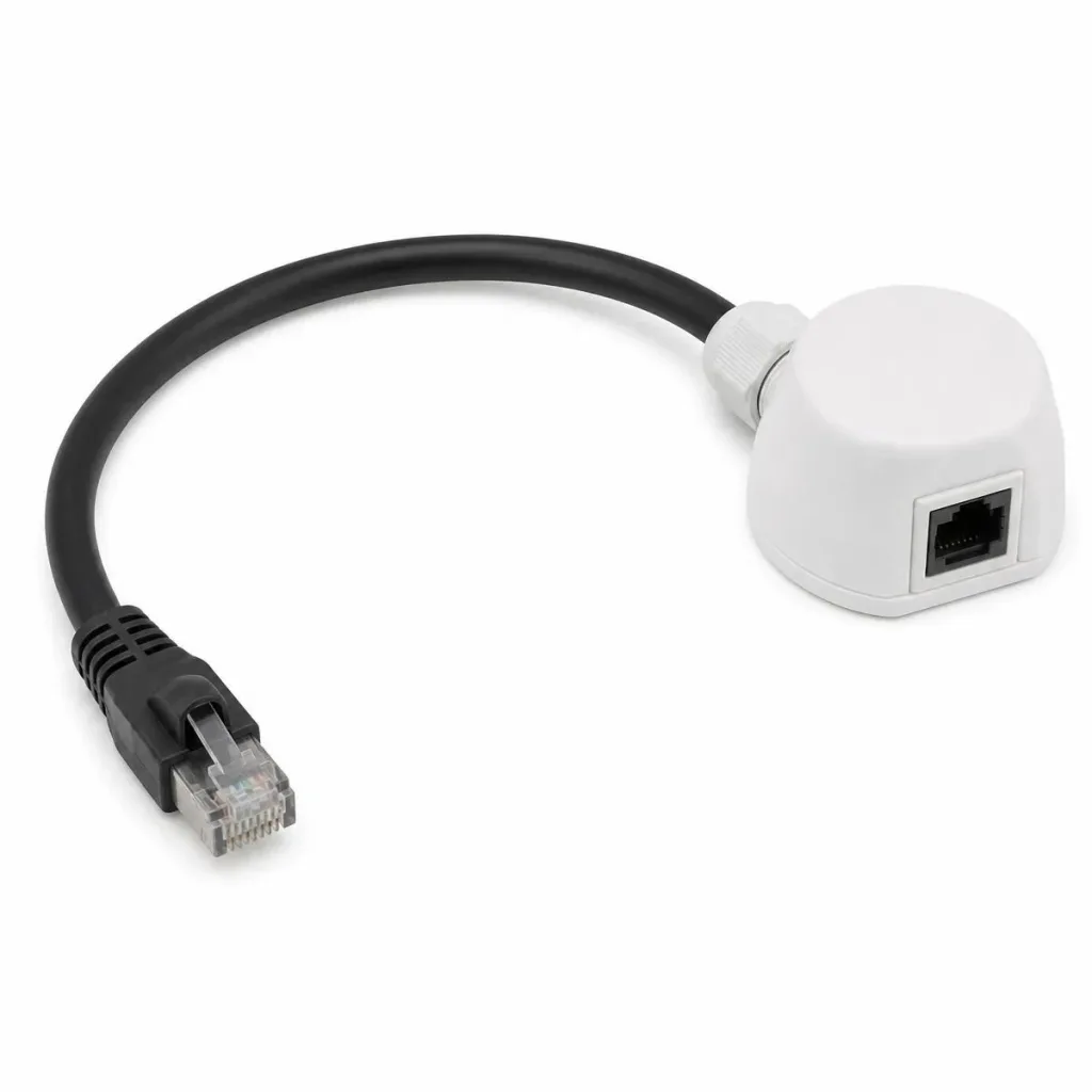 Cat 6A U/UTP LSZH Cord, RJ45 to Ceiling Connector, 1.5 ft, Black
