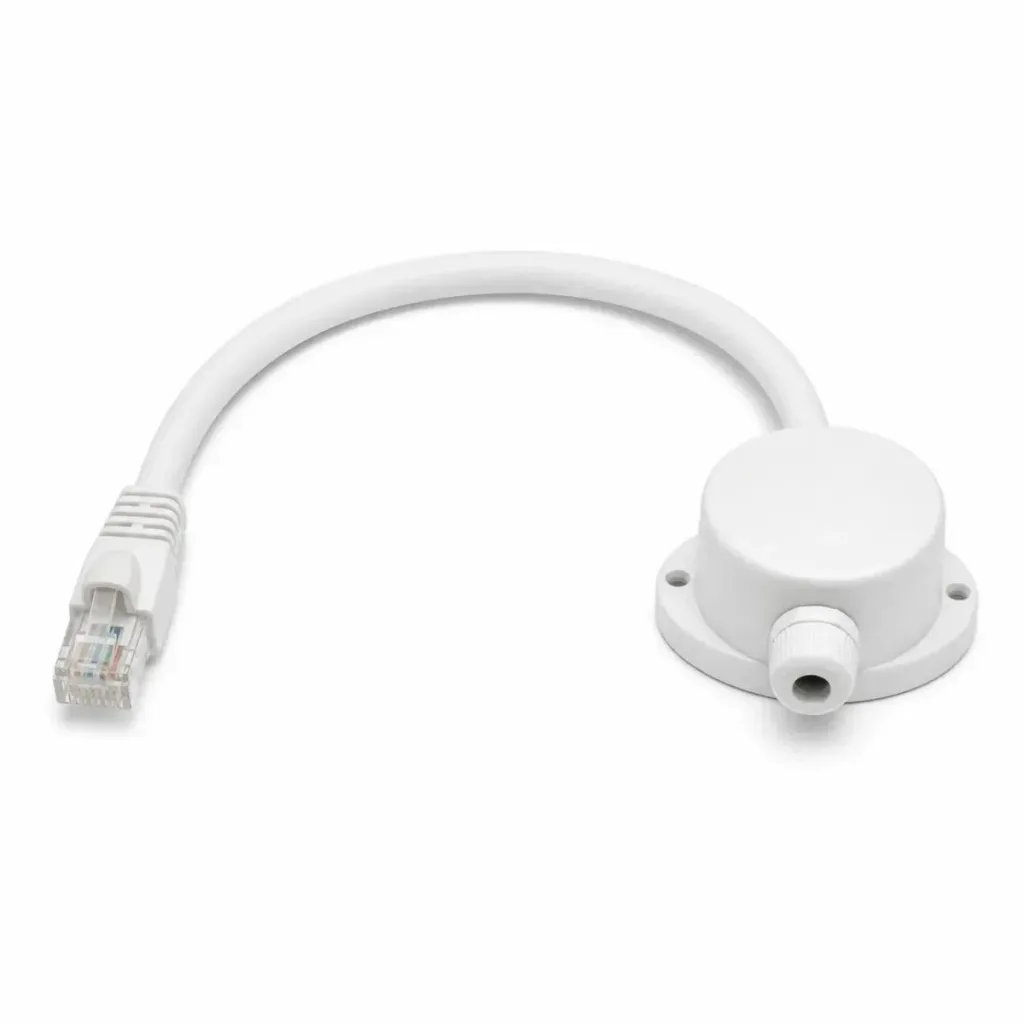 Cat 6A U/UTP LSZH Cord, RJ45 to Ceiling Connector, 1.5 ft, White