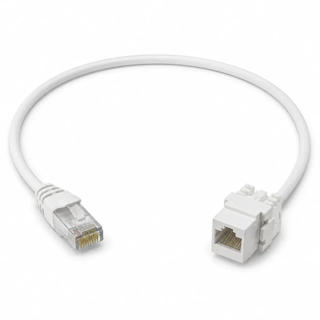NCC Cat 6 UTP, LSZH, Plug-to-SL Jack, (White), Class Dca