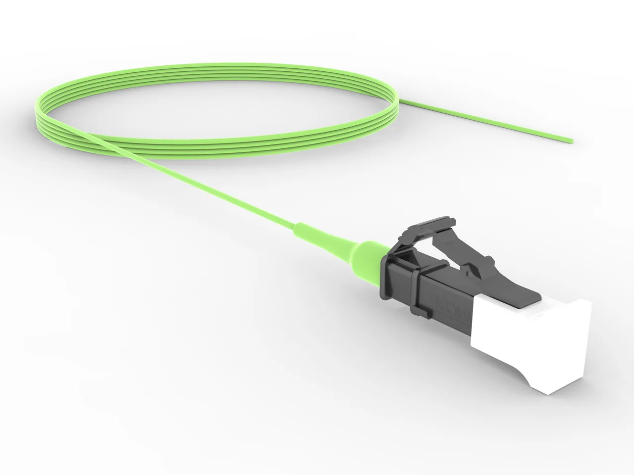 Ultra Low Loss (ULL) LazrSPEED 550 WideBand LC/UPC to Unconnectorized, Fiber Pigtail, 0.9 mm Riser - SBJ, a Riser rated cable part supplied by Data Systems