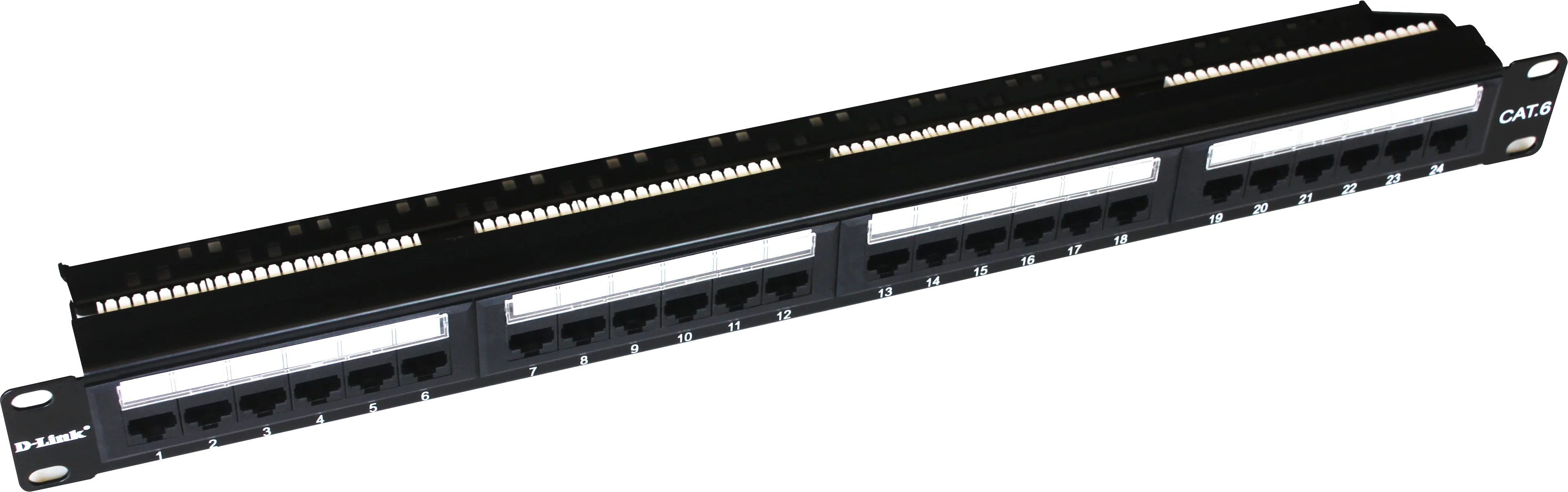 24 Port Cat 6 Patch Panel, 1U, Black, a Patch panel part supplied by Data Systems